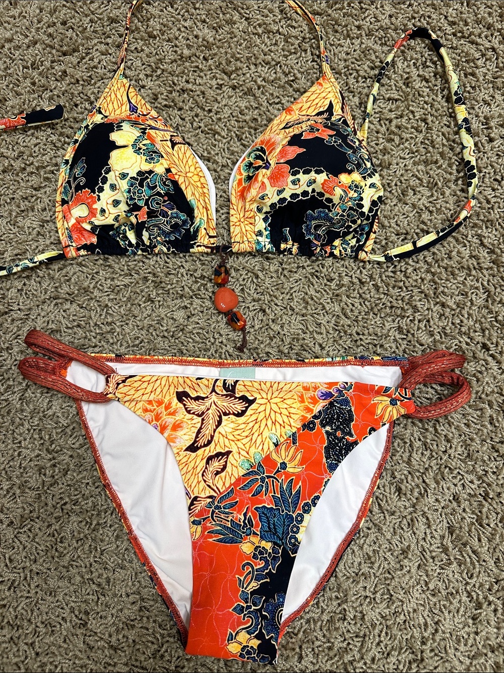 Floral Multicolor Triangle Bikini Set - Women Swim Bikini